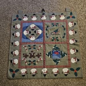 Hand Crafted Festive Winter Quilted Wall Hanging